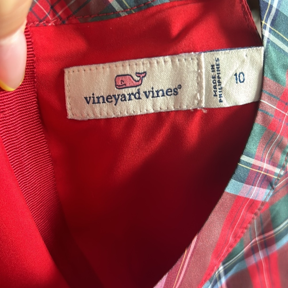 Vineyard Vines Red Plaid Formal Dress - 10 - Picture 4 of 5
